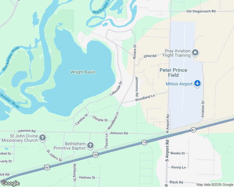 map of restaurants, bars, coffee shops, grocery stores, and more near 7619 Lakeside Drive in Milton