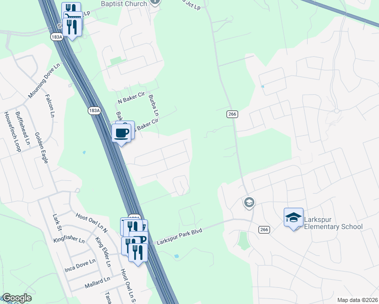 map of restaurants, bars, coffee shops, grocery stores, and more near 217 Prosecco Path in Leander
