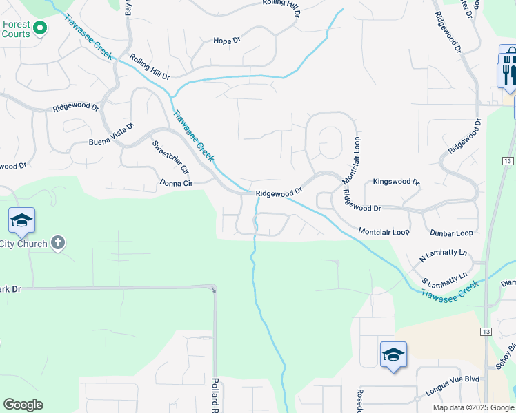 map of restaurants, bars, coffee shops, grocery stores, and more near 113 Creekside Drive in Daphne