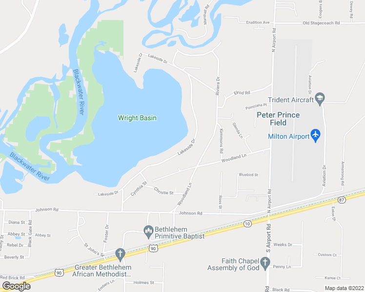 map of restaurants, bars, coffee shops, grocery stores, and more near 7610 Lakeside Drive in Milton