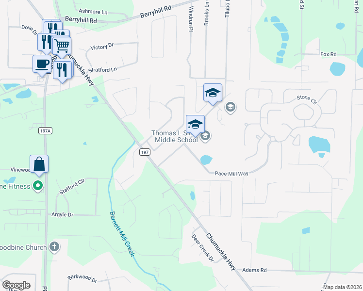 map of restaurants, bars, coffee shops, grocery stores, and more near 5560 Education Drive in Milton