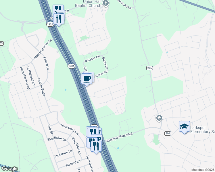 map of restaurants, bars, coffee shops, grocery stores, and more near 209 Syrah Court in Leander