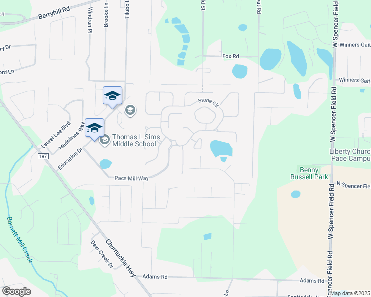 map of restaurants, bars, coffee shops, grocery stores, and more near 5468 Turbine Way in Pace