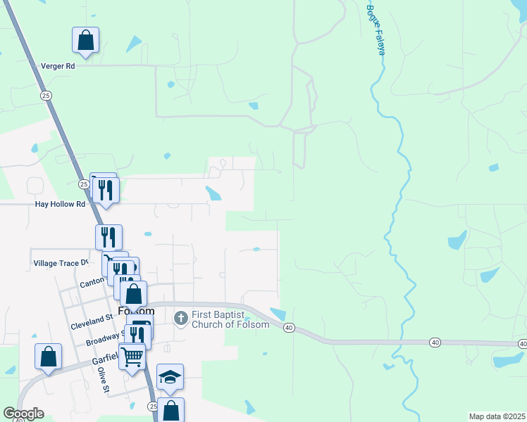 map of restaurants, bars, coffee shops, grocery stores, and more near 419 Acadian Drive in Folsom