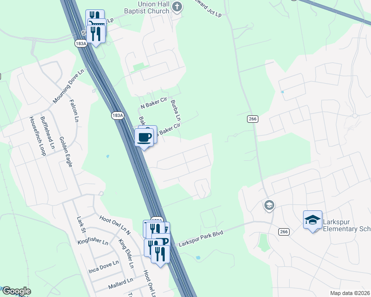 map of restaurants, bars, coffee shops, grocery stores, and more near 209 Syrah Court in Leander