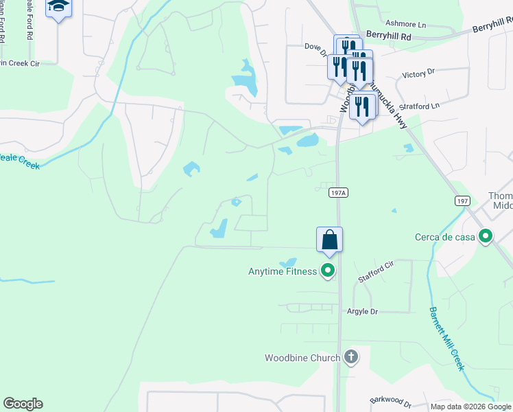 map of restaurants, bars, coffee shops, grocery stores, and more near 3112 Southfork Drive in Pace