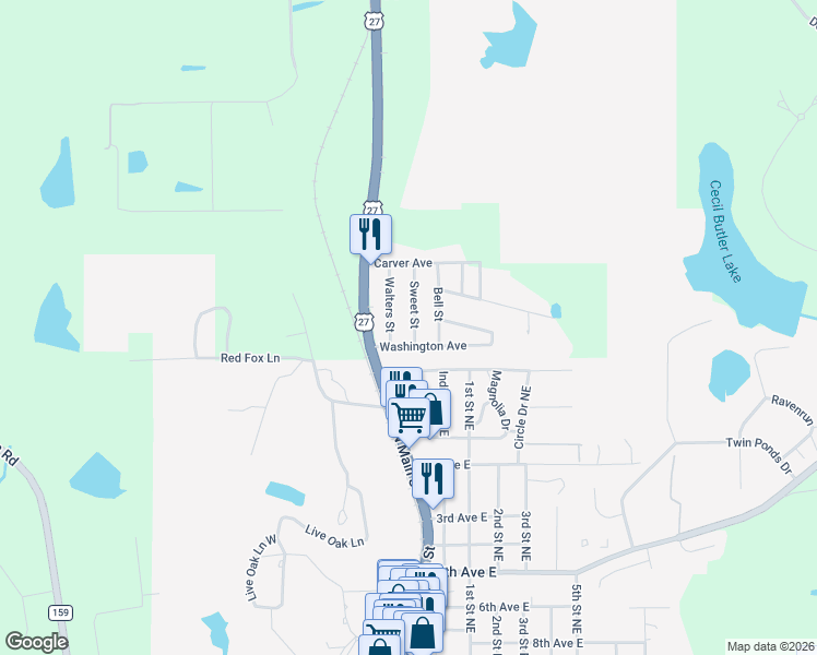 map of restaurants, bars, coffee shops, grocery stores, and more near 45 Sweet Street in Havana