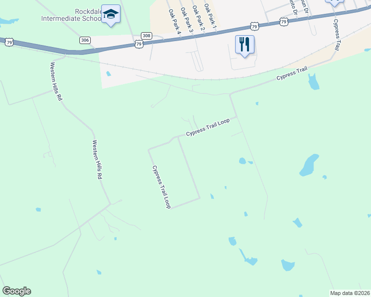 map of restaurants, bars, coffee shops, grocery stores, and more near 1363 Cypress Trail Loop in Rockdale