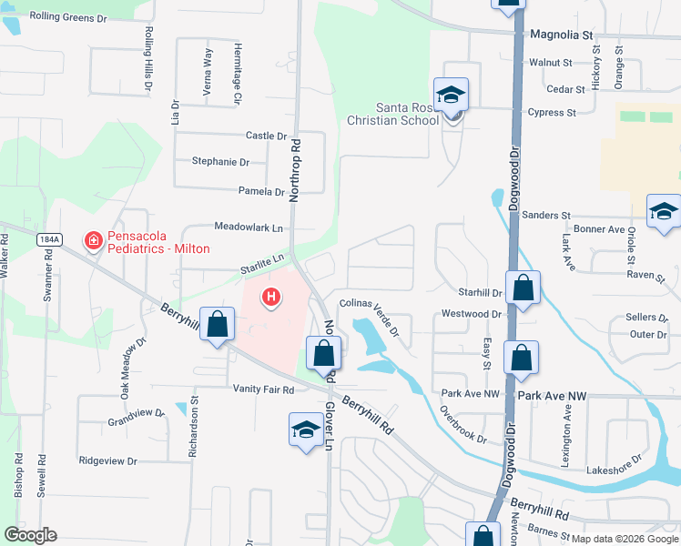 map of restaurants, bars, coffee shops, grocery stores, and more near 5793 Maggie Rose Circle in Milton