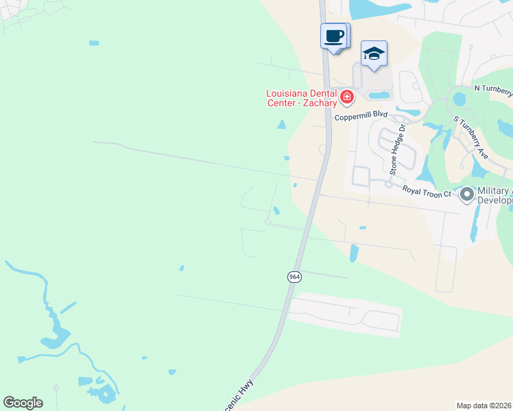 map of restaurants, bars, coffee shops, grocery stores, and more near 463 Zimmerman Road in Zachary