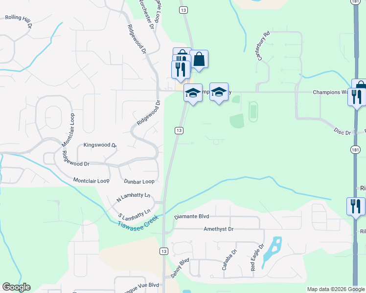 map of restaurants, bars, coffee shops, grocery stores, and more near 9042 Krystal Ridge Court in Daphne