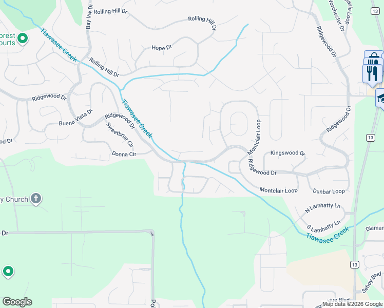 map of restaurants, bars, coffee shops, grocery stores, and more near 110 Avon Circle East in Daphne