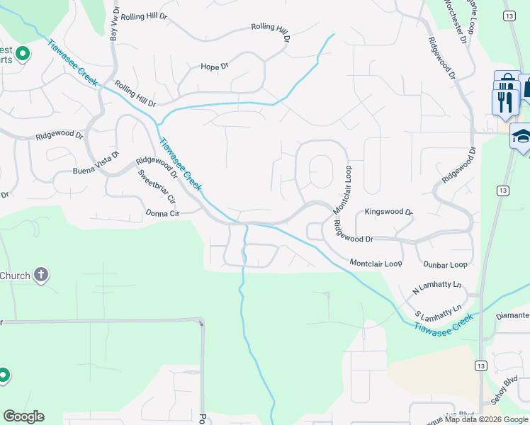 map of restaurants, bars, coffee shops, grocery stores, and more near 110 Avon Circle East in Daphne