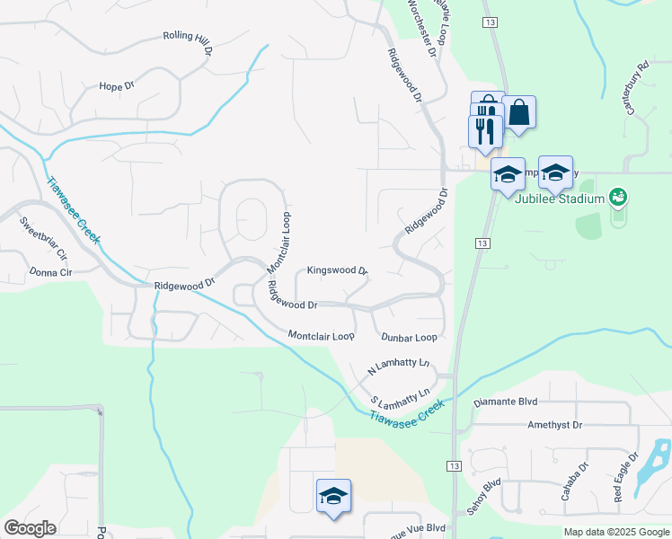 map of restaurants, bars, coffee shops, grocery stores, and more near 129 Kingswood Drive in Daphne