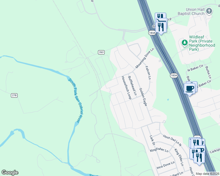 map of restaurants, bars, coffee shops, grocery stores, and more near 604 Gray Hawk Ridge in Leander