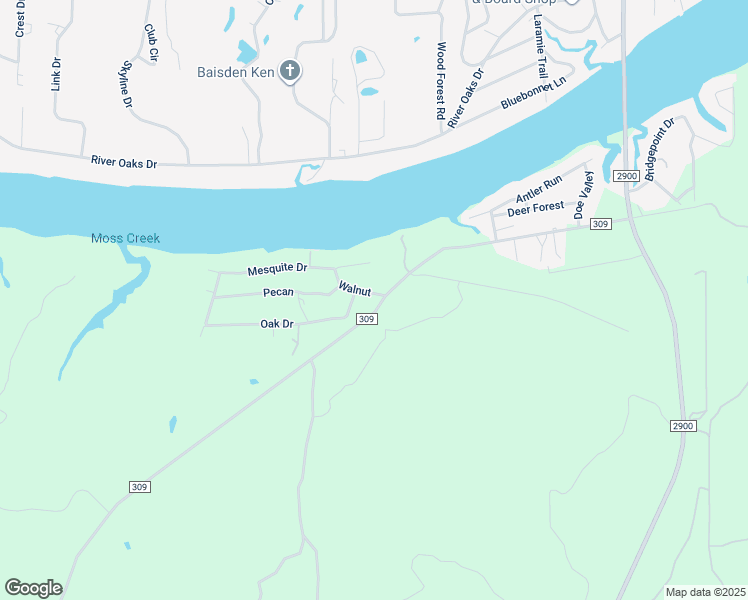 map of restaurants, bars, coffee shops, grocery stores, and more near County Road 309 in Kingsland