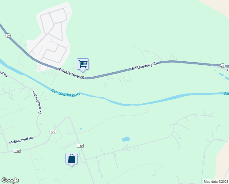 map of restaurants, bars, coffee shops, grocery stores, and more near 8000 Texas 29 in Georgetown