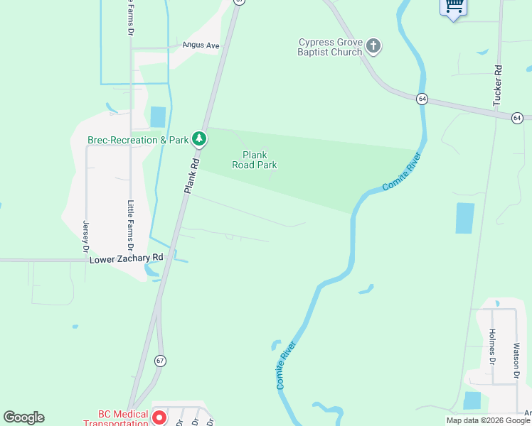map of restaurants, bars, coffee shops, grocery stores, and more near 9727 Greenwell Spring in Zachary