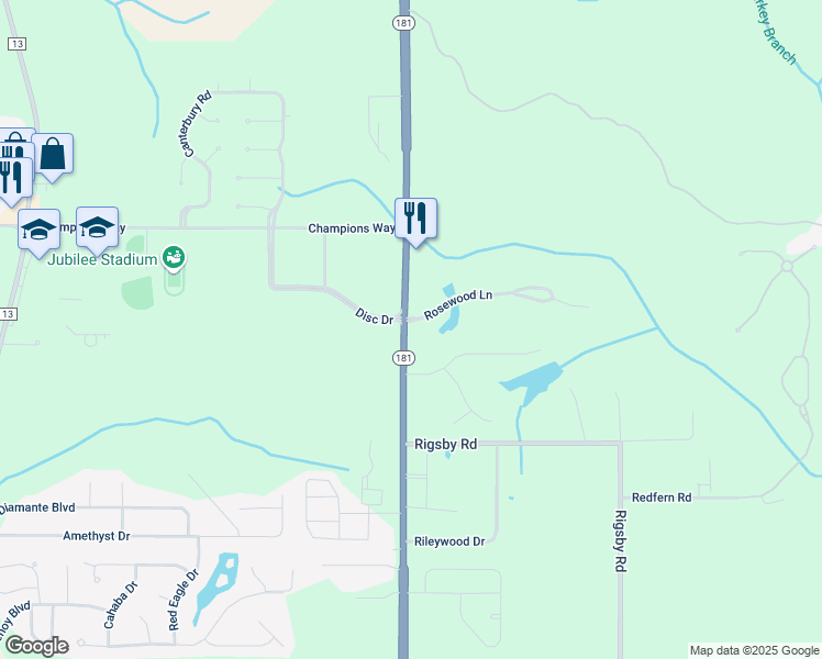 map of restaurants, bars, coffee shops, grocery stores, and more near 28274-28474 Highway 181 in Daphne