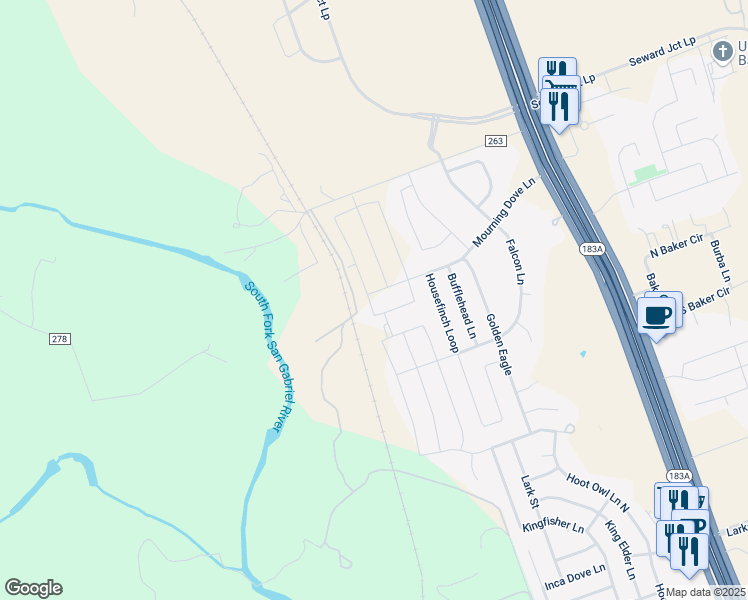 map of restaurants, bars, coffee shops, grocery stores, and more near 100 Housefinch Loop in Leander