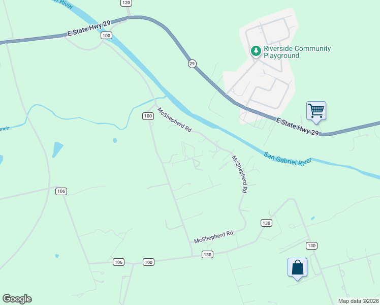 map of restaurants, bars, coffee shops, grocery stores, and more near 20116 McShepherd Road in Georgetown