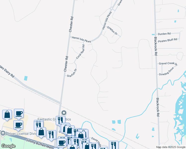 map of restaurants, bars, coffee shops, grocery stores, and more near 96554 Commodore Point Drive in Yulee