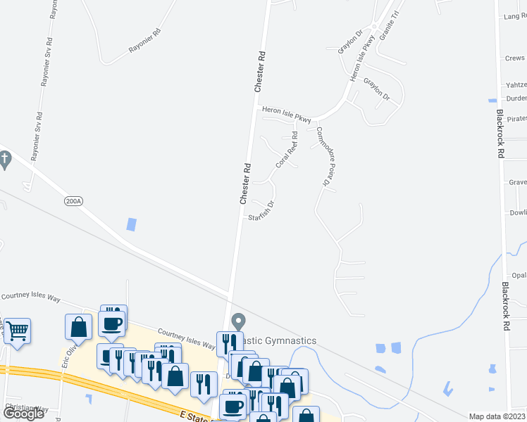 map of restaurants, bars, coffee shops, grocery stores, and more near 96076 Aqua Vista Court in Yulee