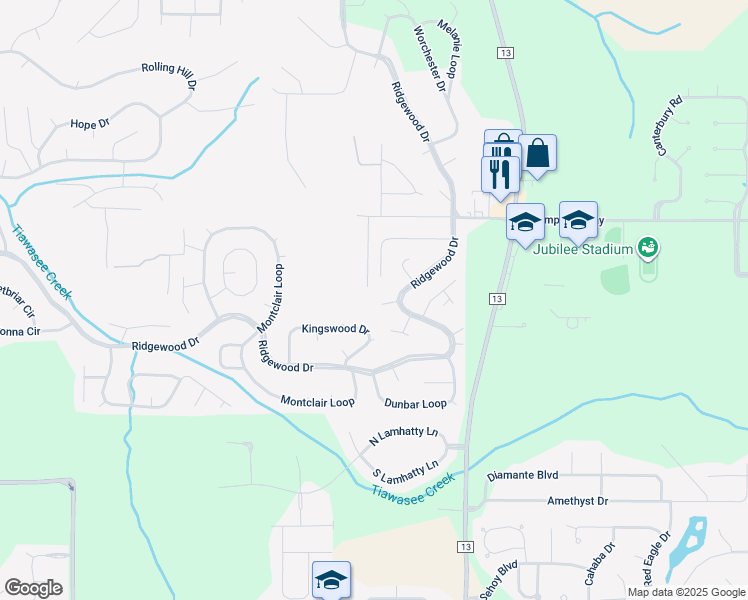map of restaurants, bars, coffee shops, grocery stores, and more near 106 Clay Circle in Daphne