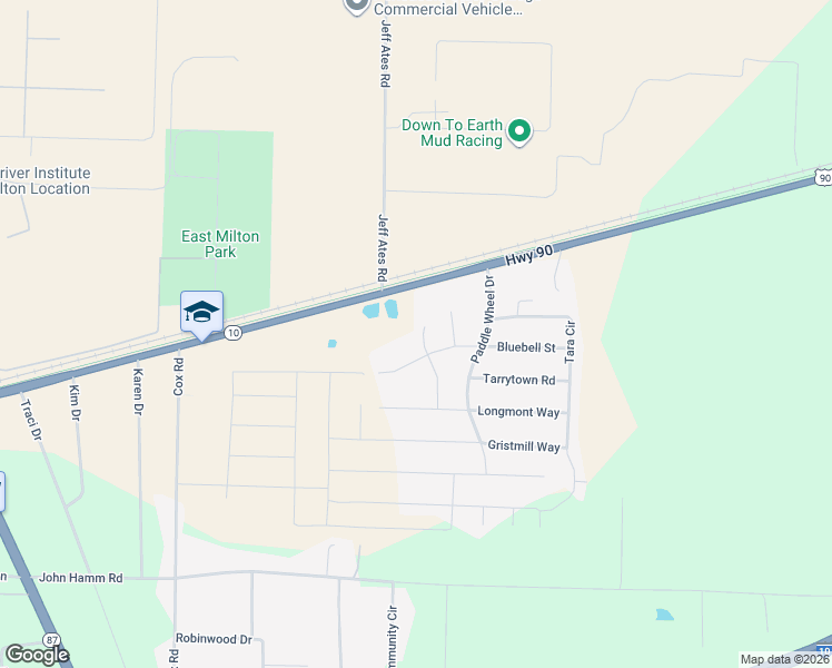 map of restaurants, bars, coffee shops, grocery stores, and more near 5607 Bellview Court in Milton