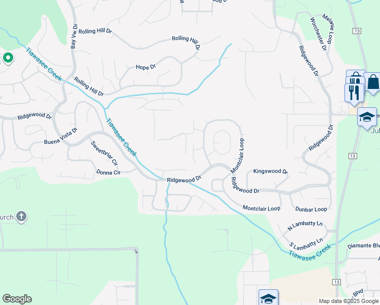map of restaurants, bars, coffee shops, grocery stores, and more near 302 North South Straford Circle in Daphne