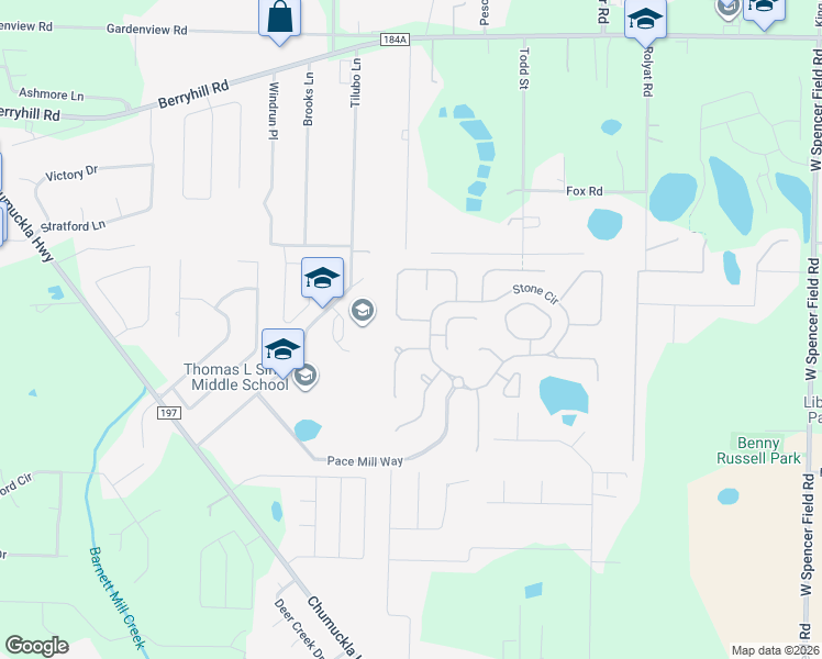 map of restaurants, bars, coffee shops, grocery stores, and more near 5529 Cane Syrup Circle in Pace