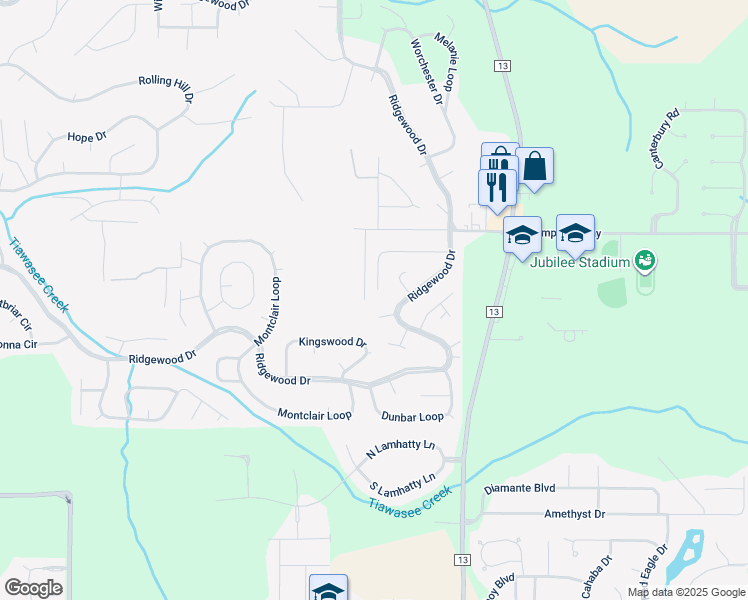 map of restaurants, bars, coffee shops, grocery stores, and more near 106 Clay Cir in Daphne