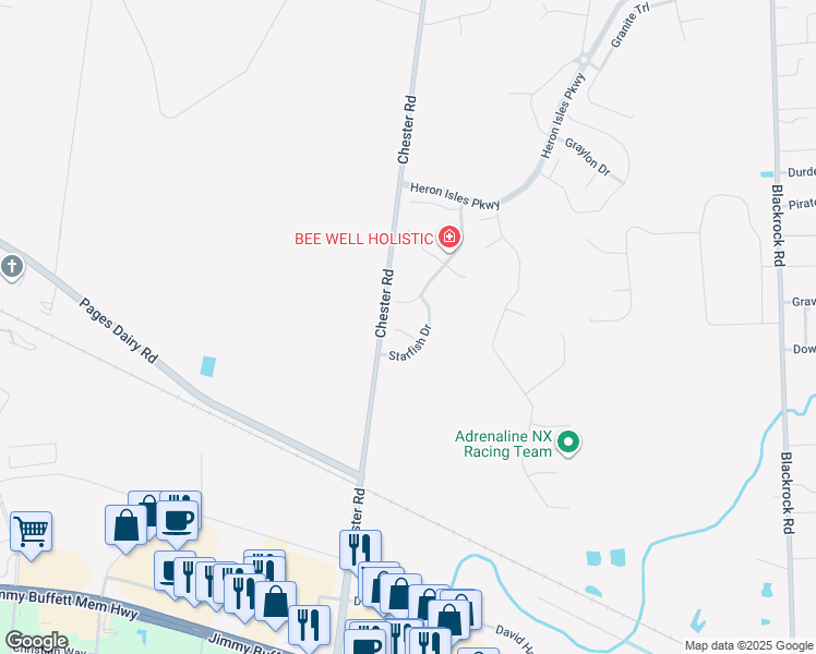 map of restaurants, bars, coffee shops, grocery stores, and more near 96047 Aqua Vista Court in Yulee