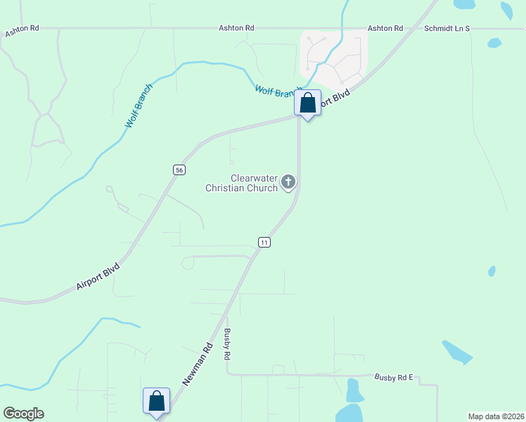 map of restaurants, bars, coffee shops, grocery stores, and more near 2550 Newman Road in Mobile