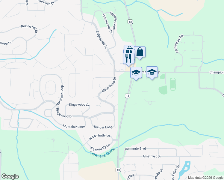 map of restaurants, bars, coffee shops, grocery stores, and more near 100 Grove Circle in Daphne