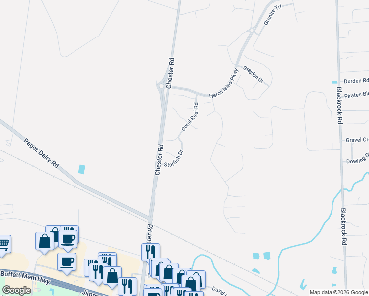 map of restaurants, bars, coffee shops, grocery stores, and more near 96486 Starfish Drive in Yulee
