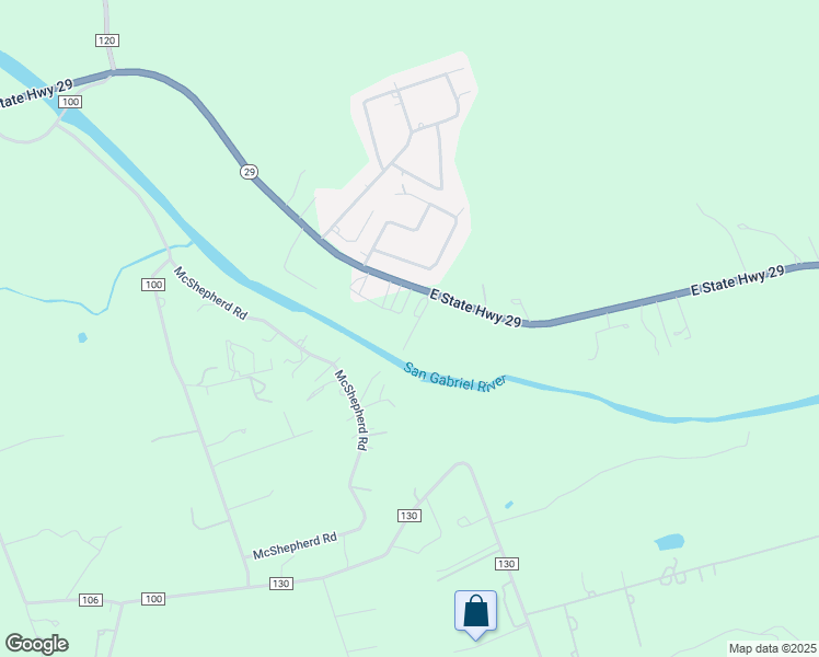 map of restaurants, bars, coffee shops, grocery stores, and more near 7500 East State Highway 29 in Georgetown