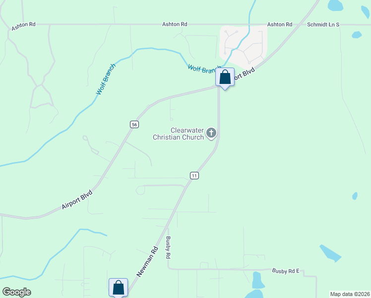 map of restaurants, bars, coffee shops, grocery stores, and more near 2550 Newman Road in Mobile