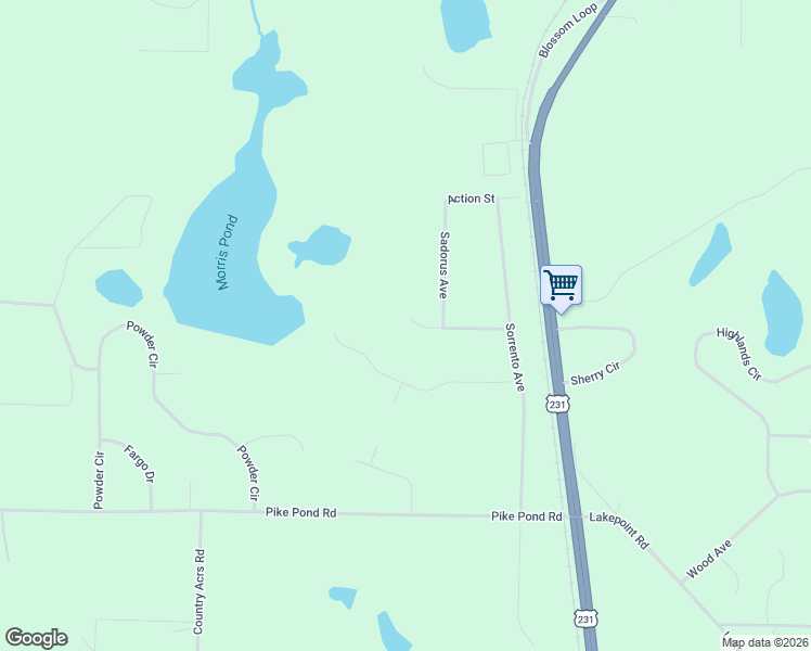 map of restaurants, bars, coffee shops, grocery stores, and more near 2361 Sandoval Court in Alford