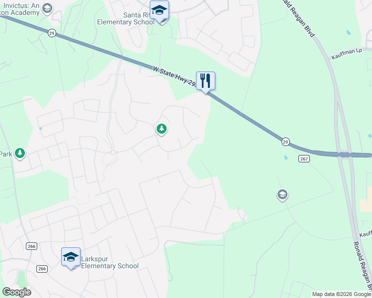 map of restaurants, bars, coffee shops, grocery stores, and more near 804 Wagon Spoke Way in Liberty Hill