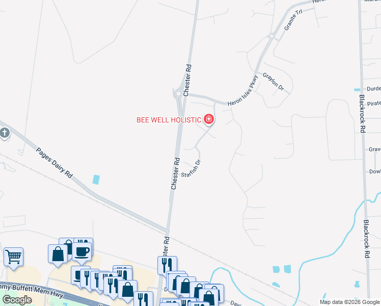 map of restaurants, bars, coffee shops, grocery stores, and more near 96023 Coral Reef Road in Yulee