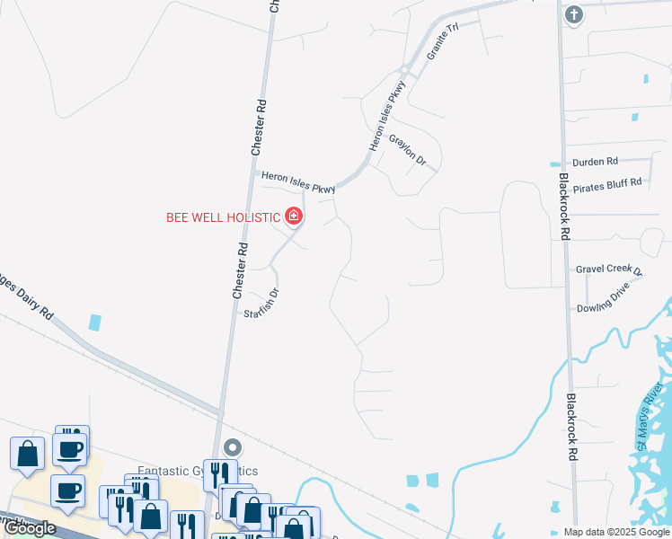 map of restaurants, bars, coffee shops, grocery stores, and more near 96615 Commodore Point Drive in Yulee