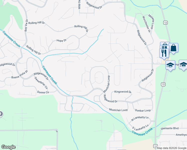 map of restaurants, bars, coffee shops, grocery stores, and more near 208 Maplewood Loop in Daphne