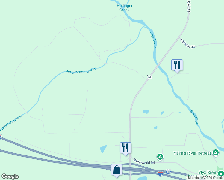 map of restaurants, bars, coffee shops, grocery stores, and more near 22544 Lechner Road in Robertsdale