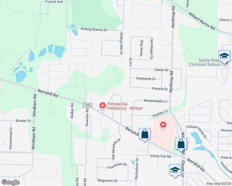 map of restaurants, bars, coffee shops, grocery stores, and more near 5600 Wesley Drive in Milton