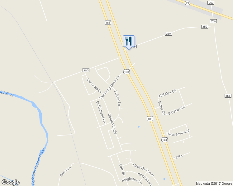 map of restaurants, bars, coffee shops, grocery stores, and more near 420 Falcon Lane in Leander