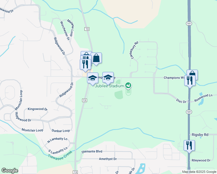map of restaurants, bars, coffee shops, grocery stores, and more near 9300 Lawson Road in Daphne