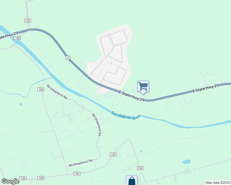 map of restaurants, bars, coffee shops, grocery stores, and more near 7500 East State Highway 29 in Georgetown