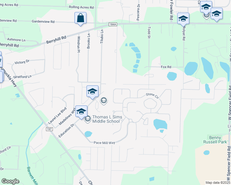 map of restaurants, bars, coffee shops, grocery stores, and more near 5580 Cane Syrup Circle in Pace