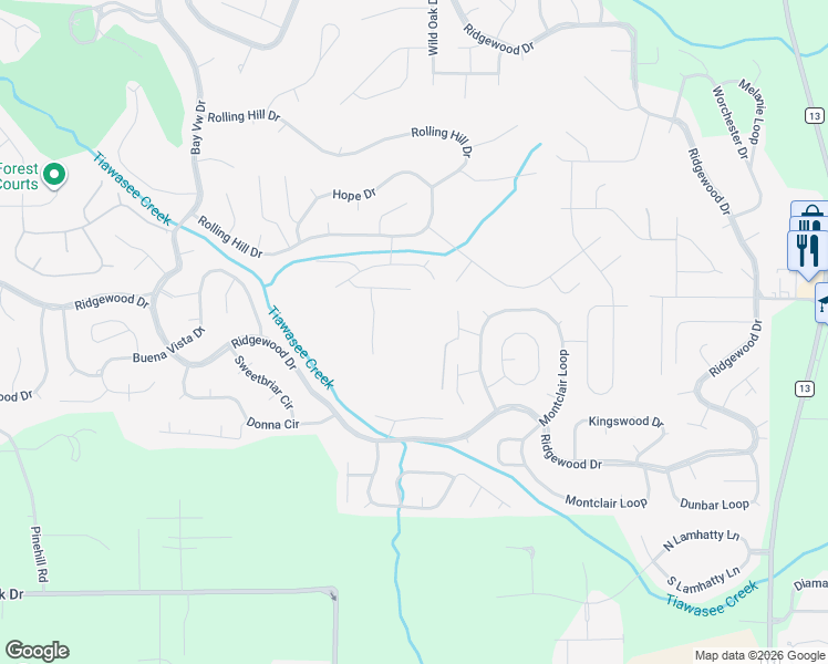 map of restaurants, bars, coffee shops, grocery stores, and more near 133 South Bradbury Circle in Daphne